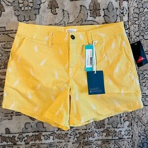 NWT Market & Spruce Yellow Pineapple Shorts Size 8